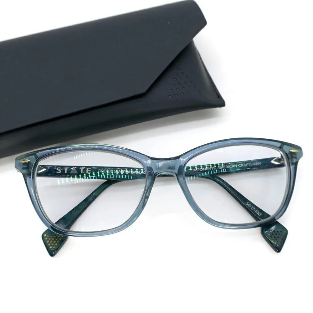 State Drexel Seaspray Malachite Eyeglass Frames Glasses Made In USA 54[]17-140